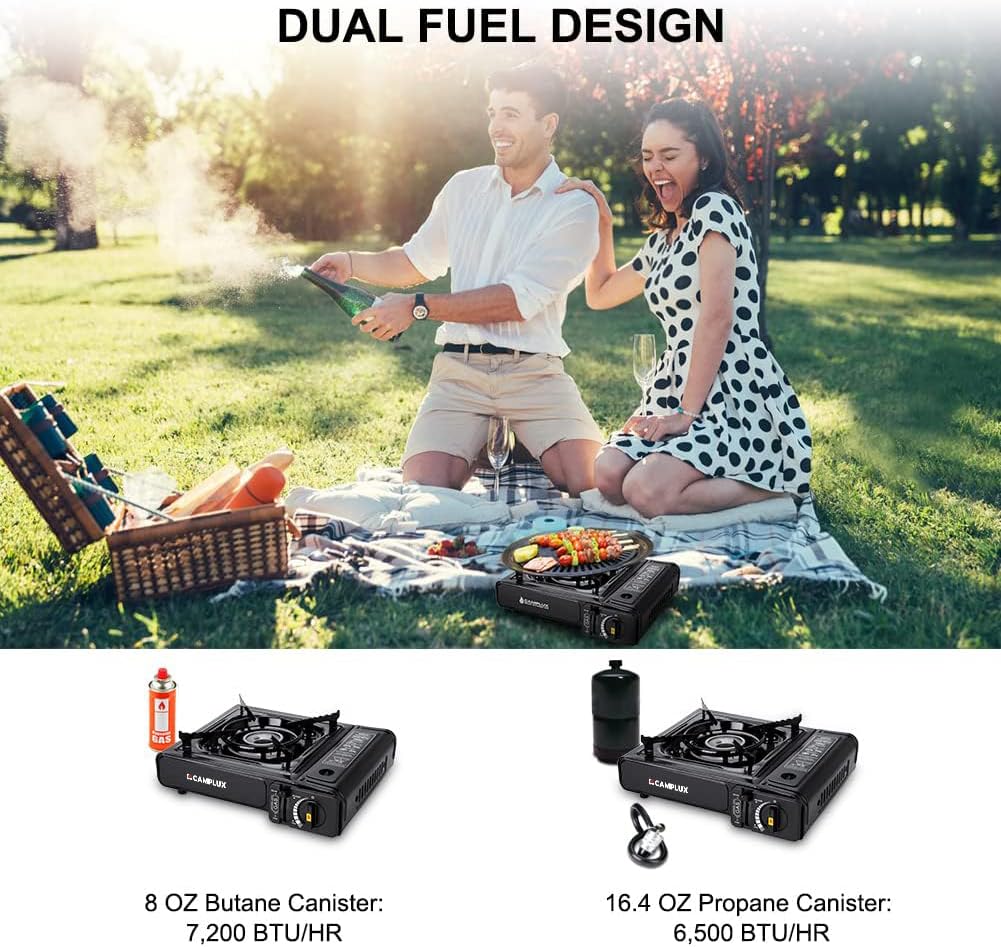 Camplux Dual Fuel Propane & Butane Stove with Carrying Case, Portable Camping Stoves with CSA Certification - Image 2